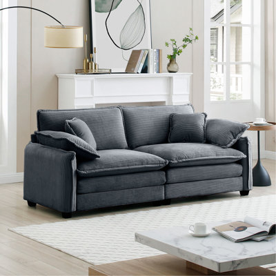 Canapé de salon chaleureux et confortable avec 4 coussins et 4 coussins pour le salon