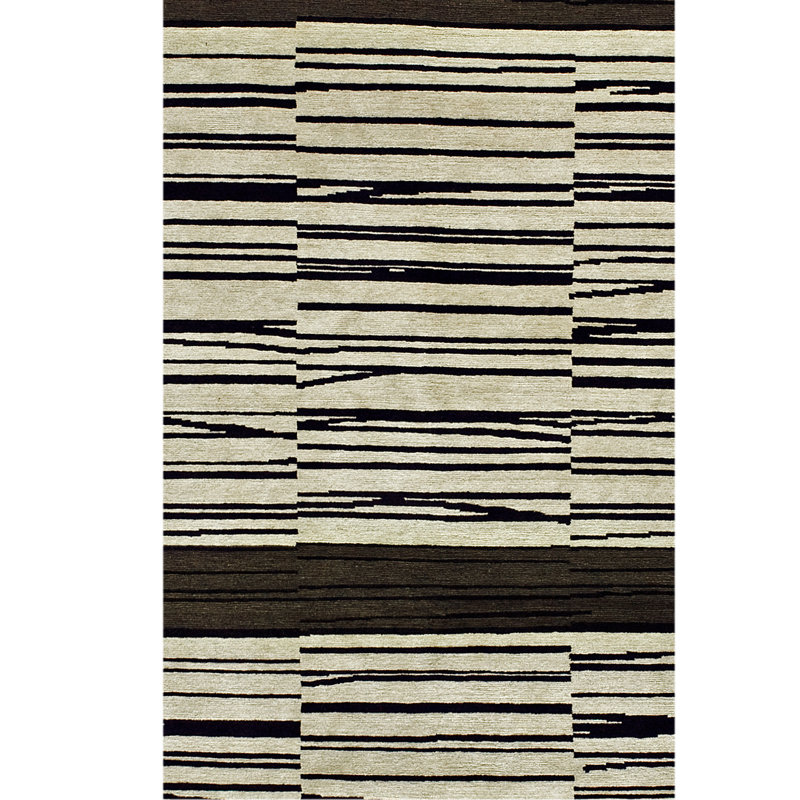 Wool Striped Area Rug, Rectangle 9' x 12'