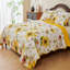 Ensemble de courtepointe 100% coton à motif floral classique, ensemble de literie tournesol doux et réversible-123020116