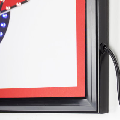 Trinx Chevrolet Corvette Logo Framed LED Sign - 10" x 19" x 1"