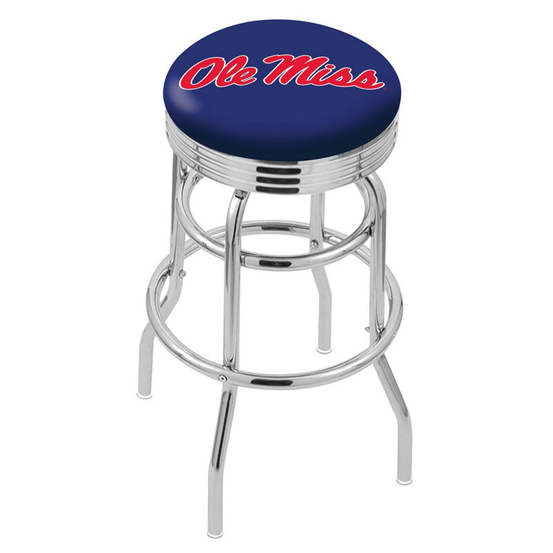 Tabouret de bar Logo Series, Tabouret de comptoir (siège d'une hauteur de 25 p, Double anneau chromé