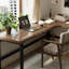 Bureau en bois massif en forme de L brun noyer + noir-333201954-333201959