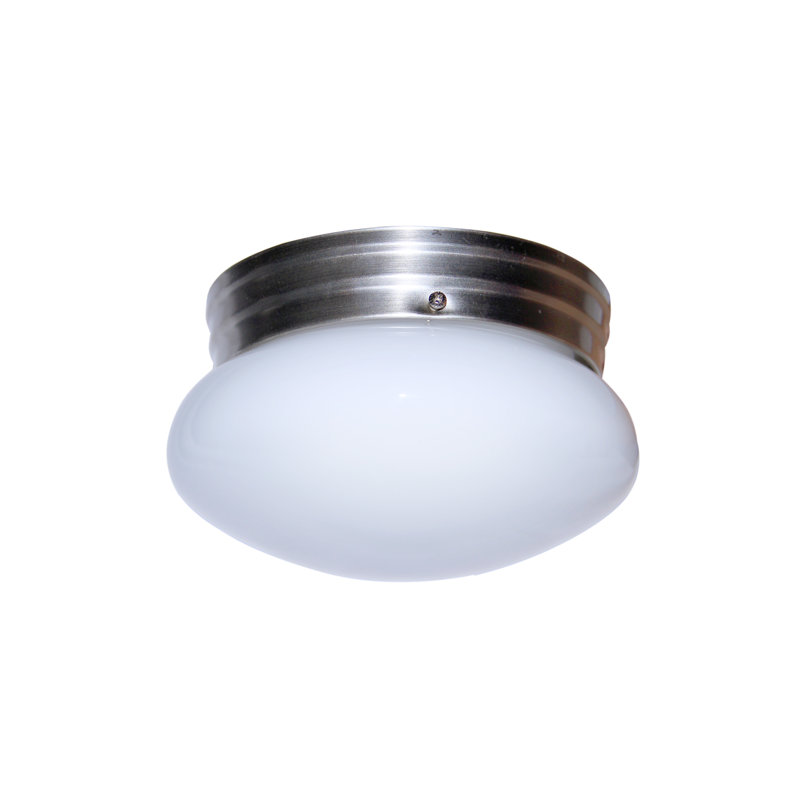 Lamine Glass Flush Mount, Brushed Nickel, 5.25" H x 10" W x 8" D