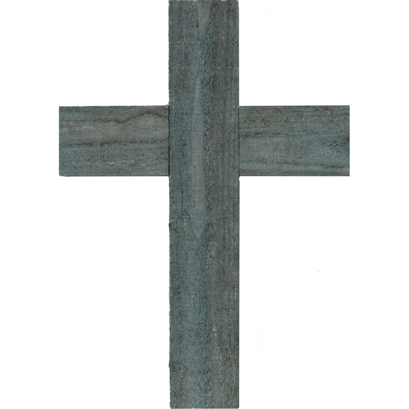 Handmade Traditional Religious & Spiritual Wall Decor, Driftwood Blue, 20" H x 14" W x 1.5" D