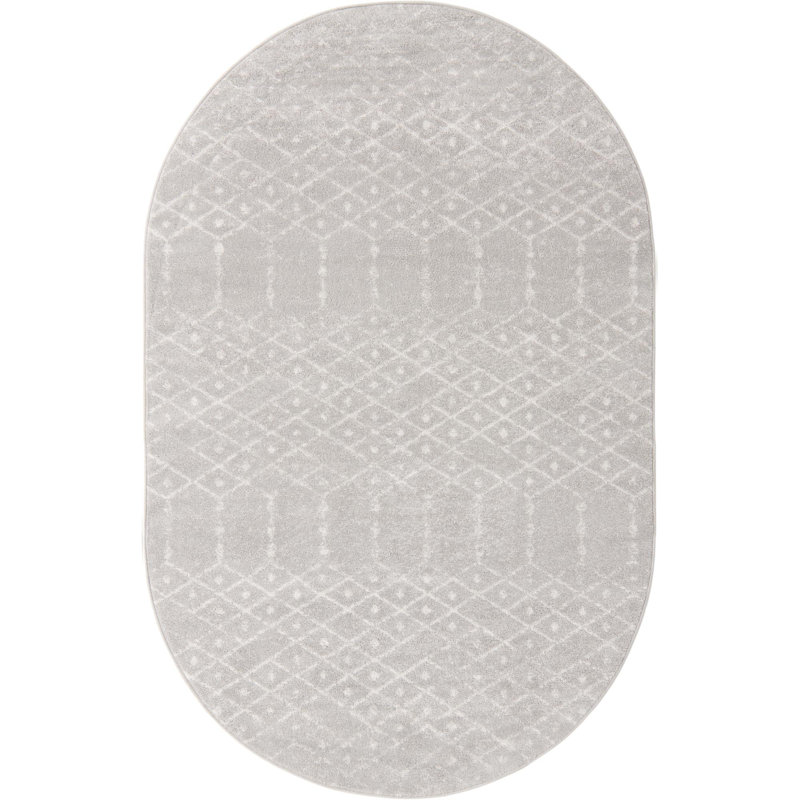 Karg Geometric Indoor Rug, Oval 5'3" x 8'