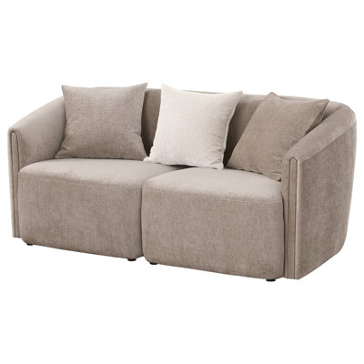 Idell Chenille Upholstered Rolled Arm Loveseat Latte