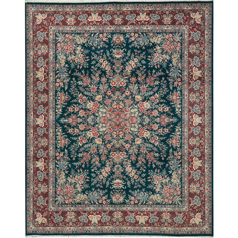 Tapis vert et vin noué à la main de haute qualité