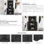 Grande armoire de coin noire avec portes et tablettes ouvertes, rangement compact pour le salon et la salle de bain-1035882390