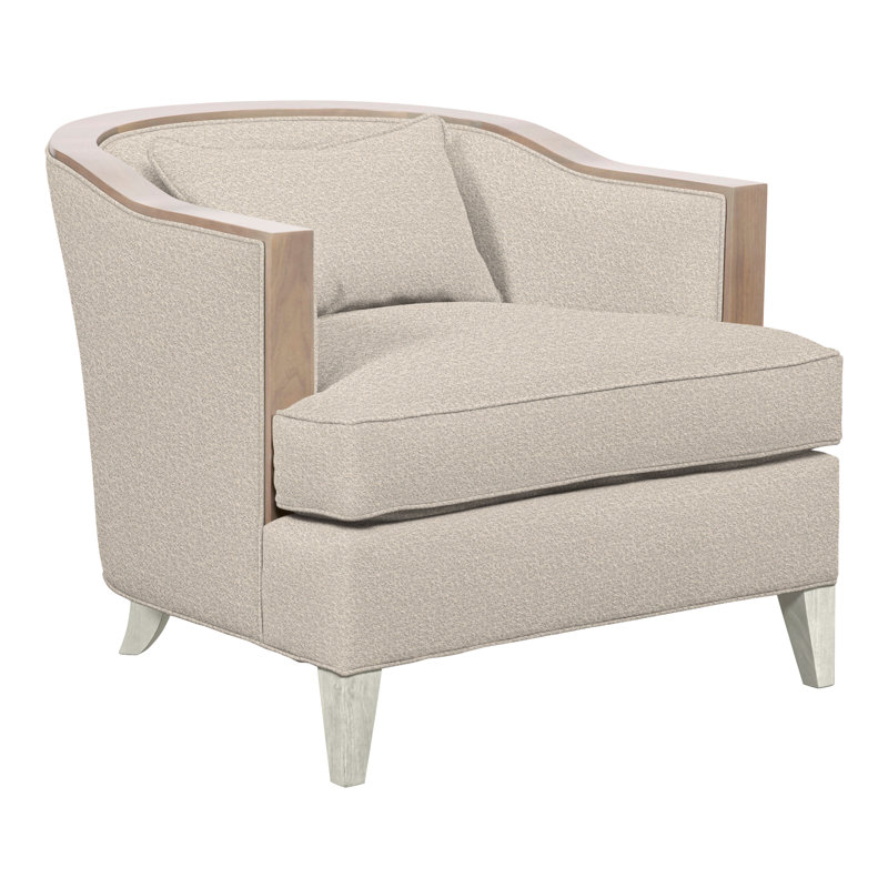 Thom Filicia Home 32.5" Wide Barrel Chair, Nadia Steam Polyester, Navajo