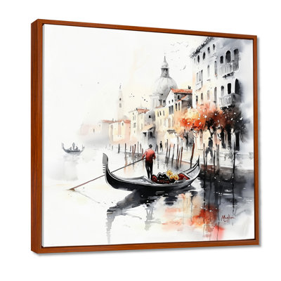 Venice's Gondola By The Canal I - Venice Canvas Print
