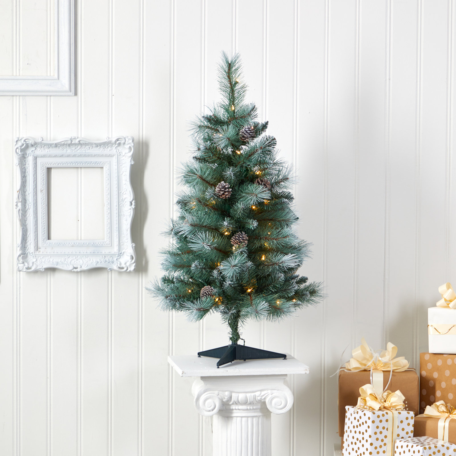 Lighted Artificial Christmas Tree, 3' H