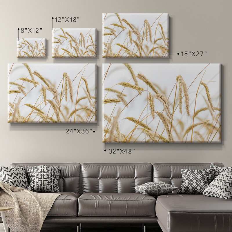 Toile tendue avec châssis Wheat Premium - prête à être accrochée, H 18 po x l 27 po