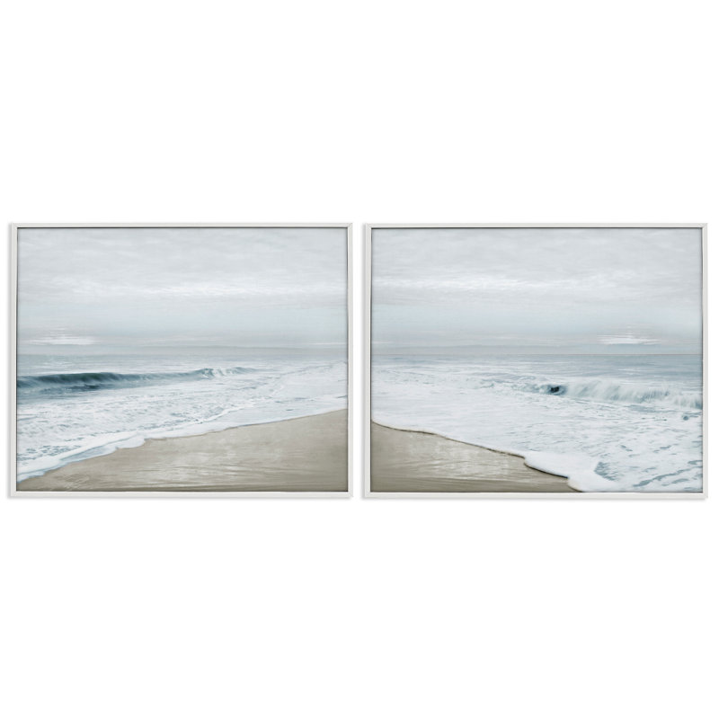 Ensemble de giclées encadrées Morning Bliss Coastline, par Natalie Carpentieri, H 11 po x l 28 po