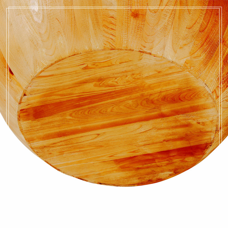 Ekansh Solid Wood Top Coffee Table, 14.96" H x 35.43" W x 35.43" D, Natural