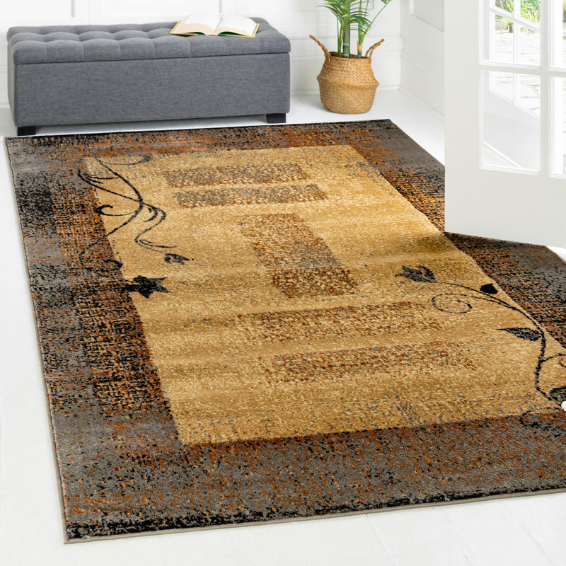 Tapis contemporain Arabica couleur espresso, Rectangle 7 pi x 10 pi