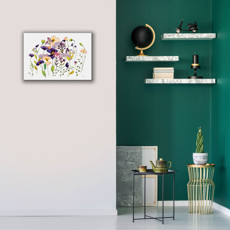 «Pink and Purple Poppies» par Shirley Novak, art mural sur toile, H 18 po x l 26 po x P 0,75 po