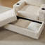 Canapé simple 42,5 po en velours côtelé - coussin de dossier + porte-gobelets + repose-pieds de rangement (canapé de salon profond)-1492508373