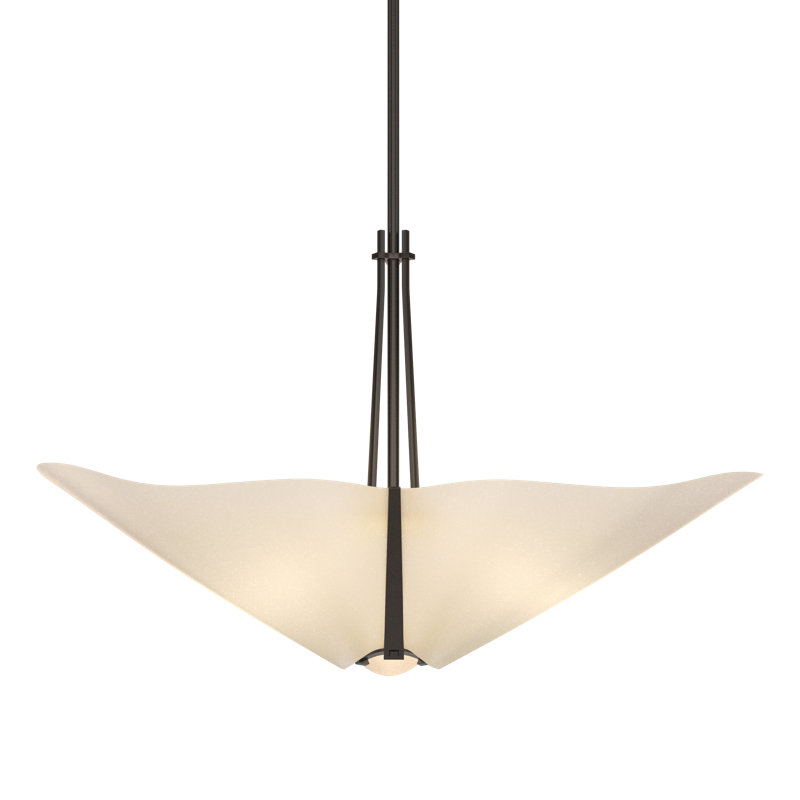Lustre géométrique unique à 3 lumières Kirigami, Bronze huilé