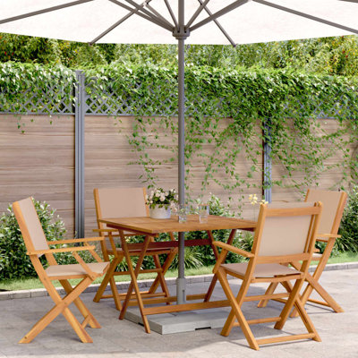 4 - Person Acacia Wood Patio Dining Set with Square Table
