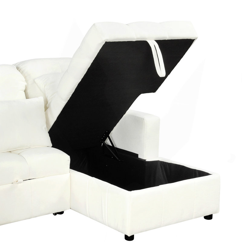 Canapé-lit modulaire en U surdimensionné de 110,2 po avec canapé-lit modulaire polyvalent avec méridienne de rangement double et deux ports USB pour le salon