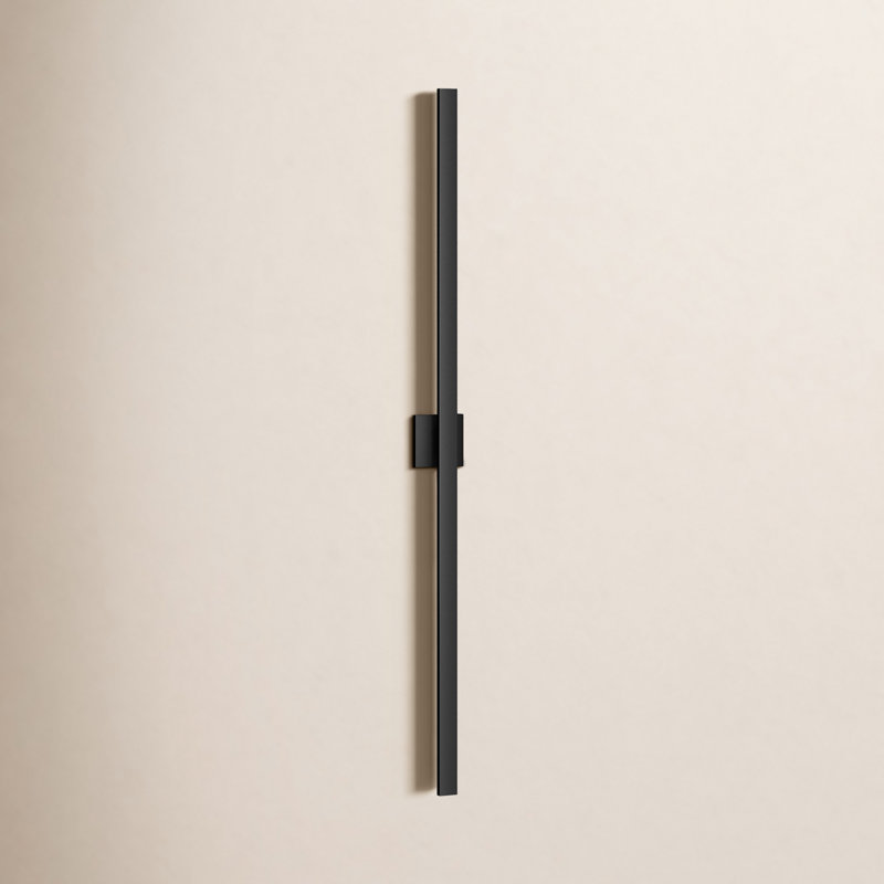 Black Dimmable LED Outdoor Wall Lantern Sconce With Frosted Glass, 63" Height