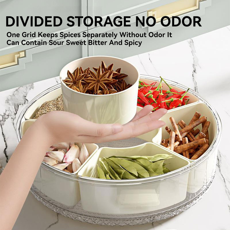 Fruit Tray Rotating Snackle Box Container With Lid  For Picnic 2 Pcs