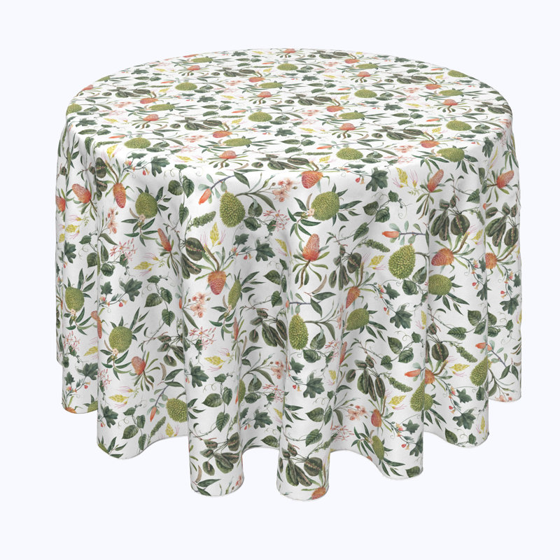 Flowers and Leaves Tablecloth, 60" x 60"