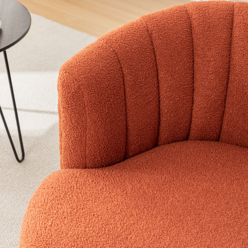 Fauteuil demi-tonneau pivotant Musaab, Orange moelleux