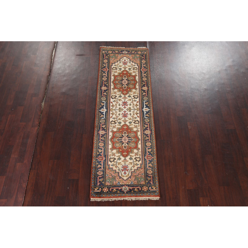 Tapis de couloir oriental fait à la main en laine 3 x 8 po