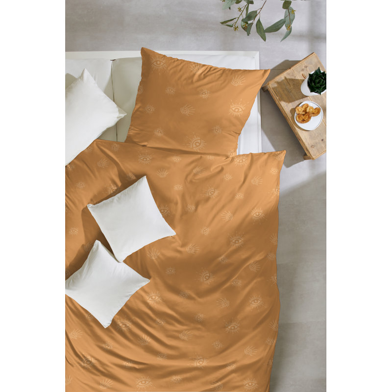 Cotton 144 TC Duvet Cover Set, Single - 1 Pillowcase (80 x 80 cm), Orange