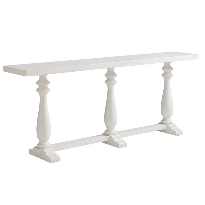Shell White Rectangular Mahogany Console Table