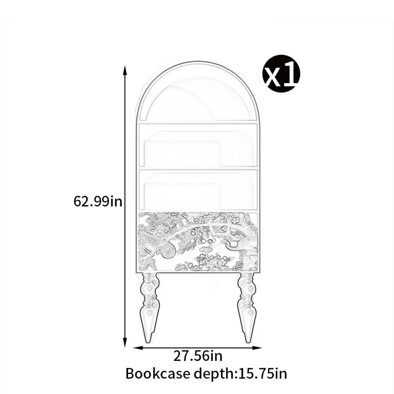 Bibliothèque française de style rétro, Noir