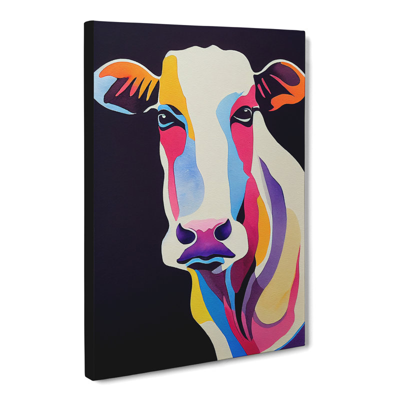 CAN-V0523-2695X Watercolour Cow - Wrapped Canvas Print, 50cm H x 35cm W x 3cm D