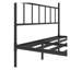 Structure de lit plateforme en métal avec tête de lit et pied de lit - Structure de lit robuste en fer avec rangement sous le lit, aucun sommier nécessaire, assemblage facile, noir
