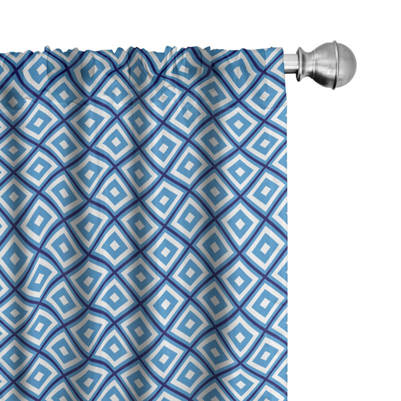 Geometric Semi-Sheer Rod Pocket Sliding Panel, 28" x 84"
