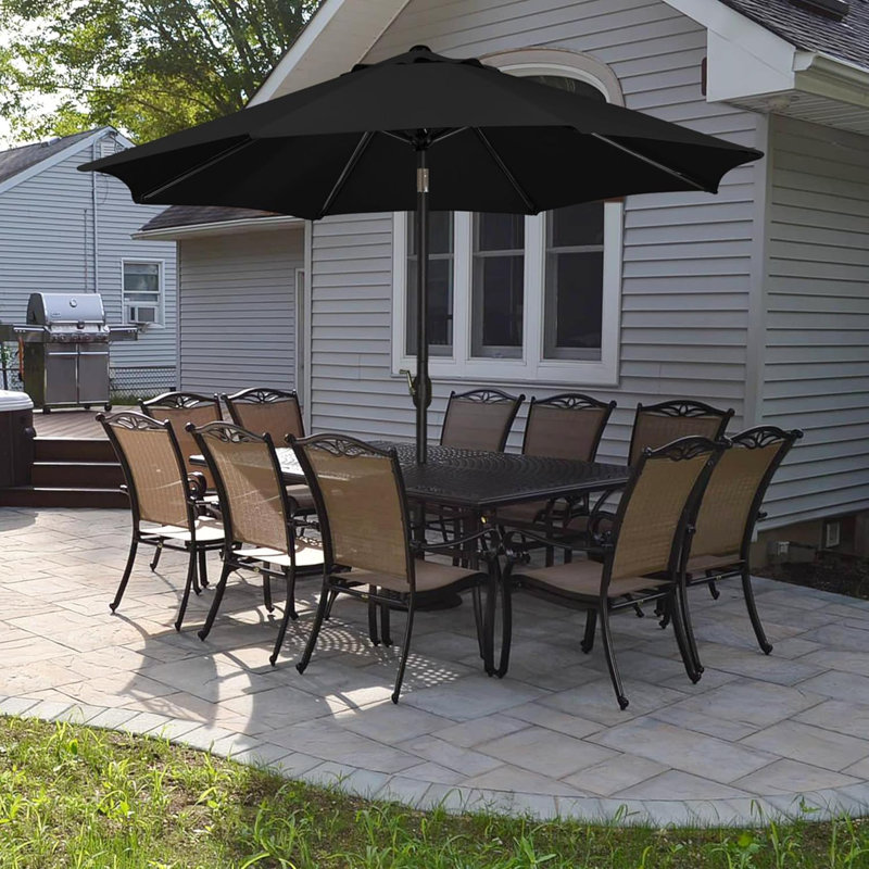 Calhaen 230cm Tilt Market Parasol, Black
