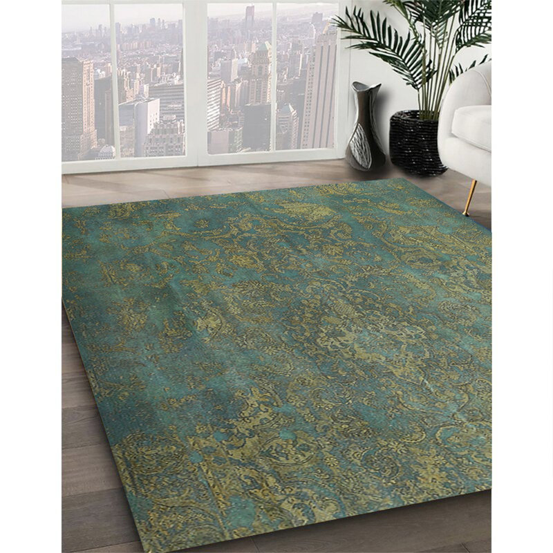 Tapis traditionnel 100% lavable à la machine 3746, Carré 7 pi