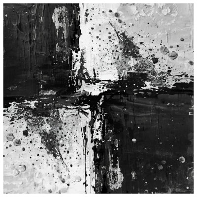 Édredon noir et blanc abstrait