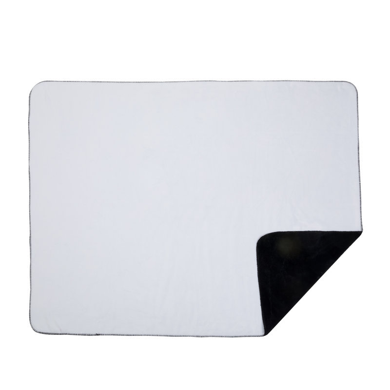 Jeté Rollen, Blanc / noir, H 60 po x l 80 po x P 3,75 po