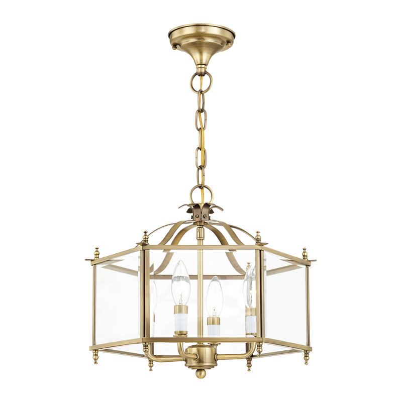 Djamshid Glass Semi Flush Mount, Antique Brass