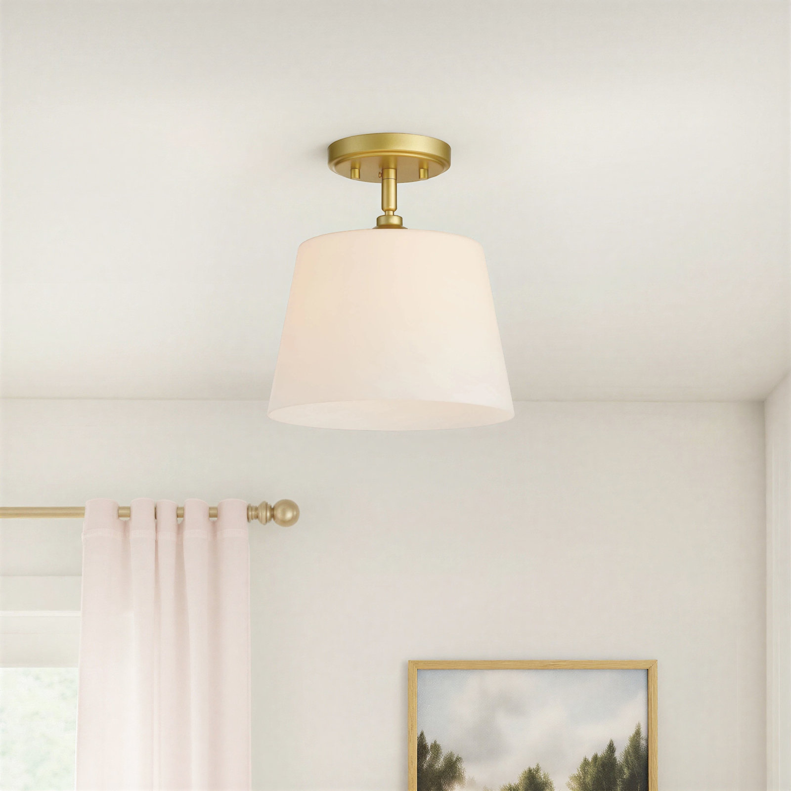 10" Single Light Semi Flush Mount