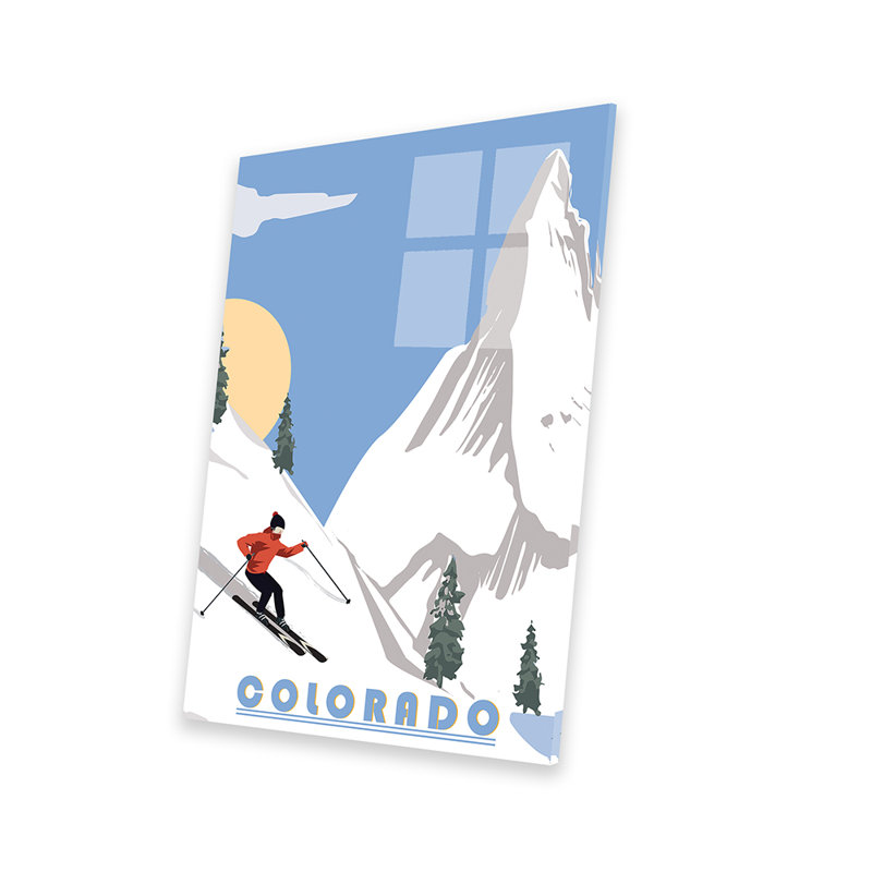 «Skiing In Colorado», reproduction sur verre acrylique