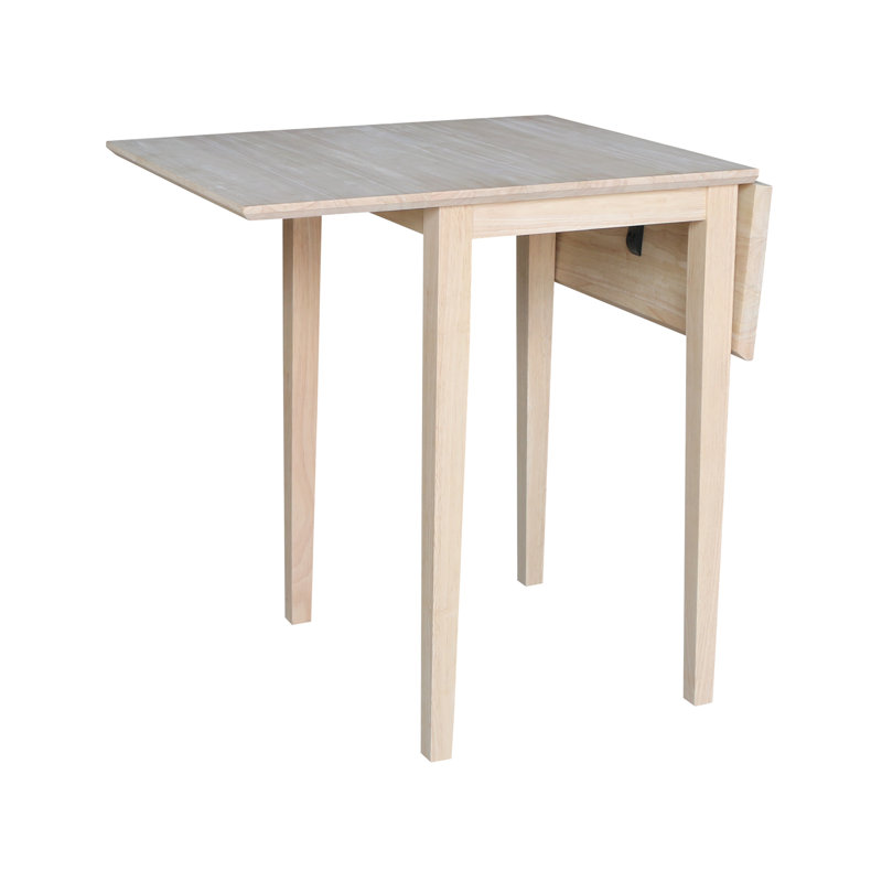 Maner Extendable Drop Leaf Solid Wood Dining Table, Unfinished