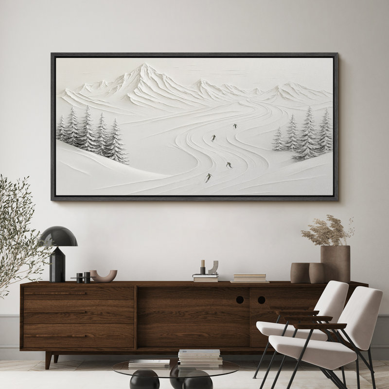 Impression sur toile encadrée, paysage d'hiver, Noir, H 30 po x l 60 po