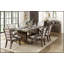 Table de salle à manger moderne avec rallonge autoportante, finition brune, basculement doré, mobilier en bois pour une salle à manger élégante