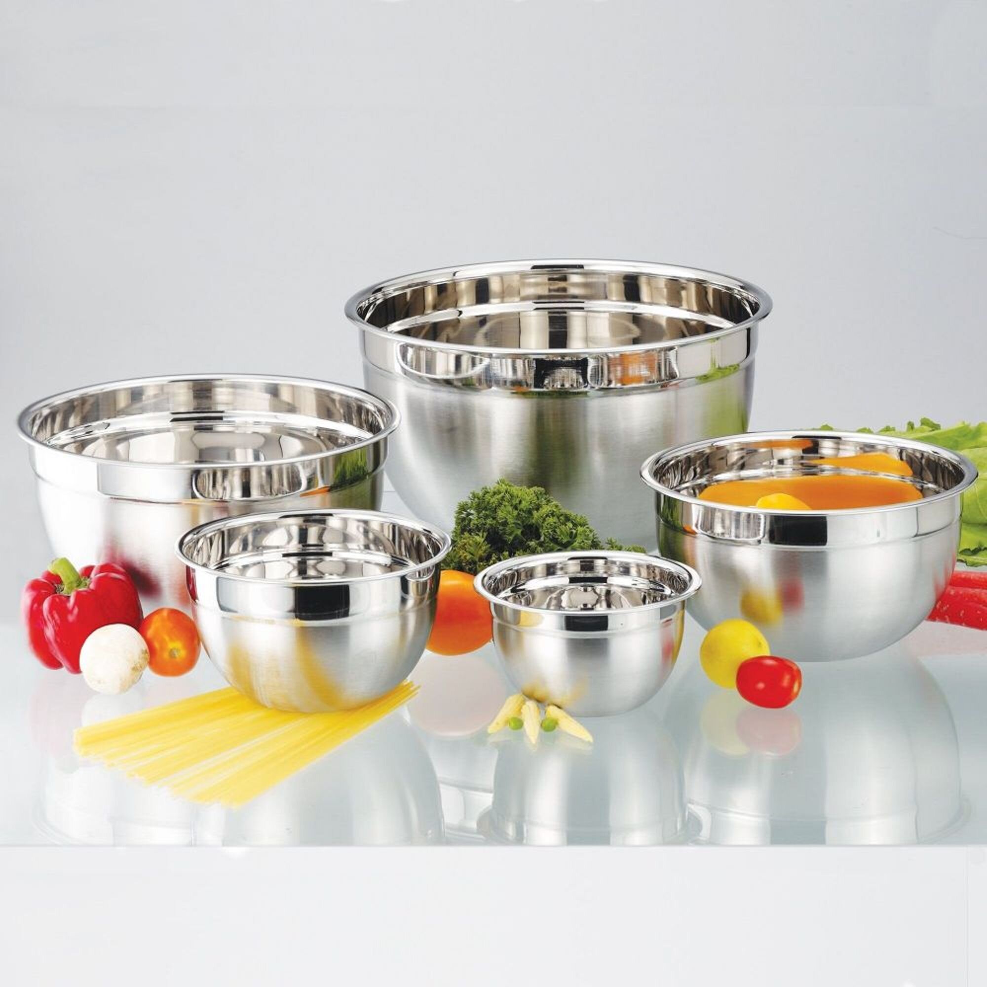 Stainless Steel 5 Piece Nested Mixing Bowl Set