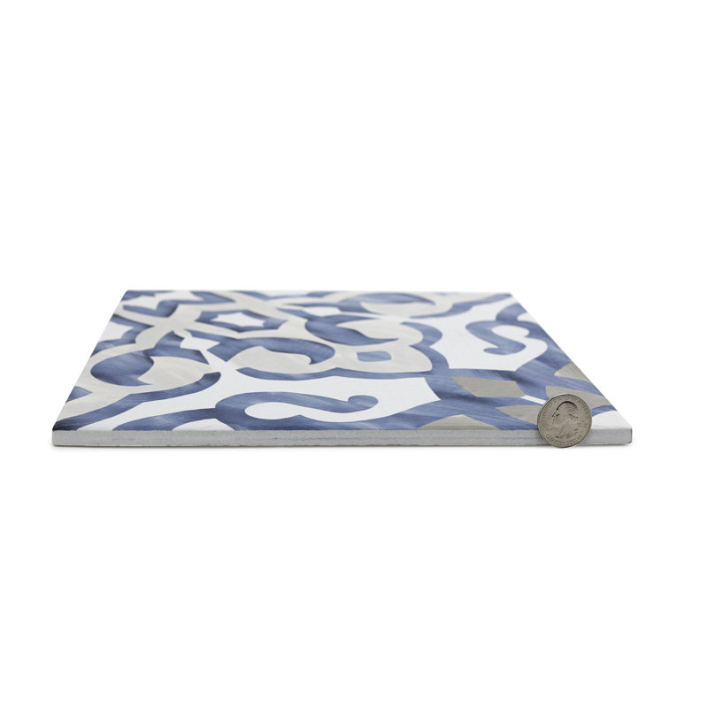 Villa Azul 10" x 10" Porcelain Spanish/Moroccan Singular Tile, Blue