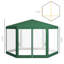 Abri de soleil extérieur hexagonal 13 'x 11' avec trous de drainage et parois latérales, filet de protection pour la détente