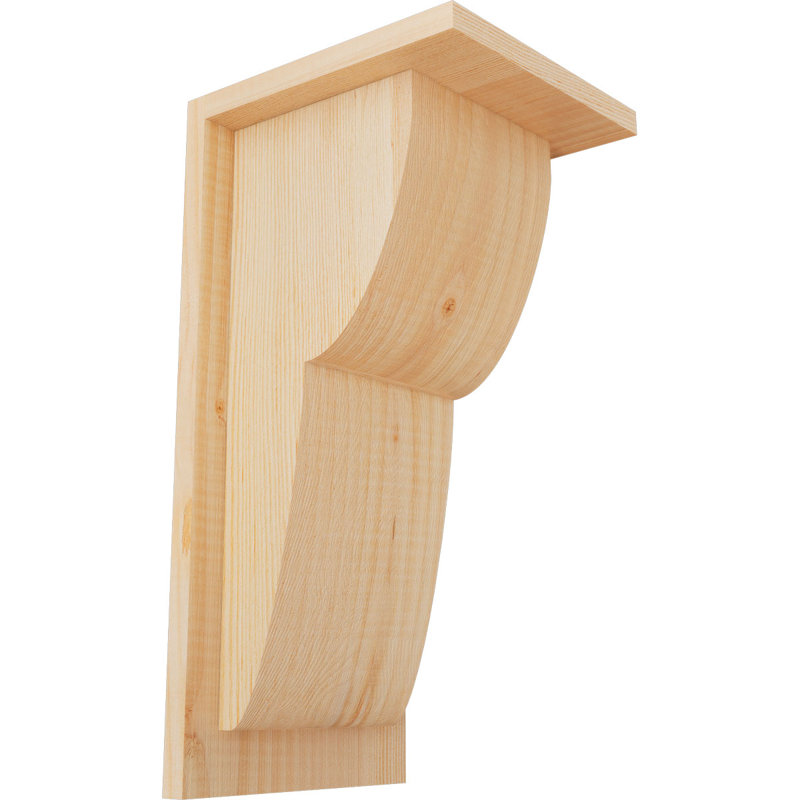 Corbeau Crestline avec contre-plaque, H 16 po x l 7,5 po x P 8 po, Sapin de Douglas, Lisse