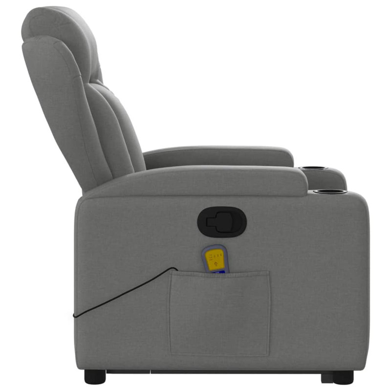 Upholstered Massage Chair, Dark Gray Polyester